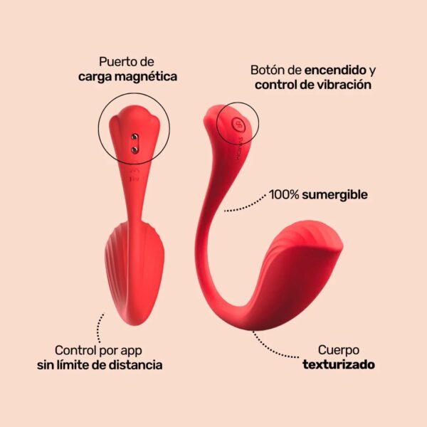 Vibrador Bala Interactiva con App Fenix Neo 2 (Phoenix Neo) Svakom Rojo - Imagen 3